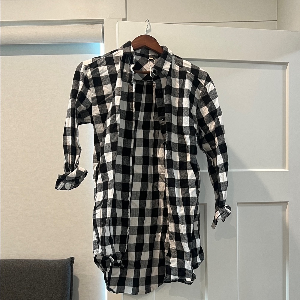 Black and White Checkered Men's Shirt